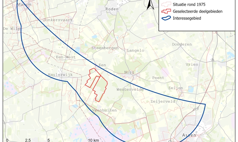 gebieden mogelijke schade indirecte effecten diepe bodemdaling bij interessegebied Norg